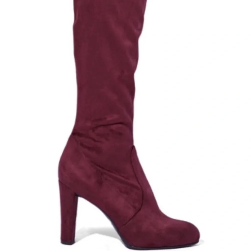 SAM EDELMAN KENT over the knee heeled suede boot dark grey